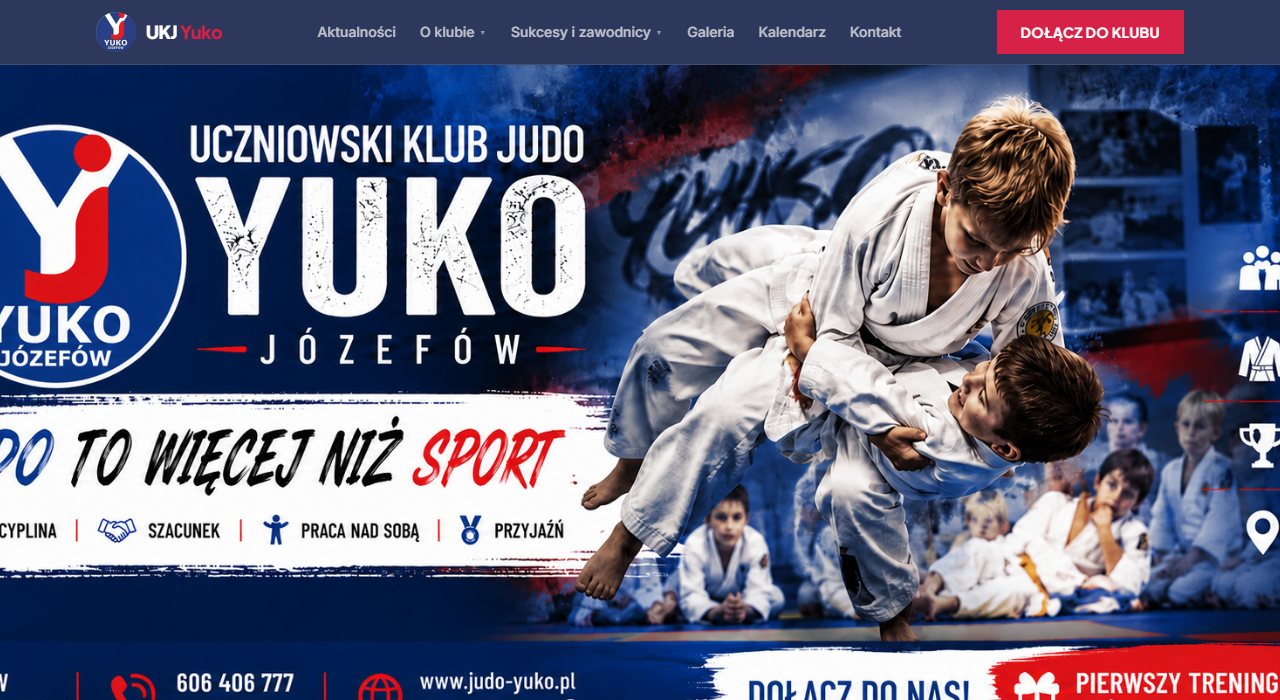 Strona główna klubu UKJ Yuko Józefów działająca na KlubOS